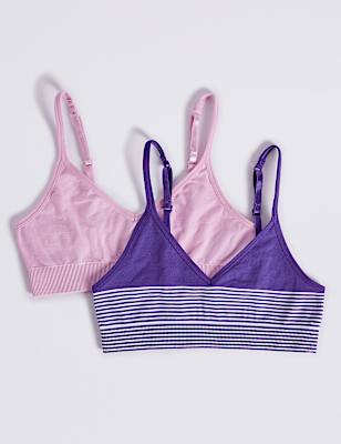 2 Pack Striped Cropped Tops (6-16 Years)