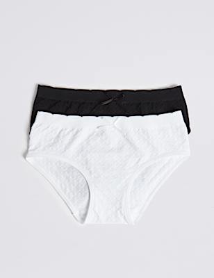 2 Pack Jacquard Spot Seamfree Bikini Knickers (6-16 Yrs)