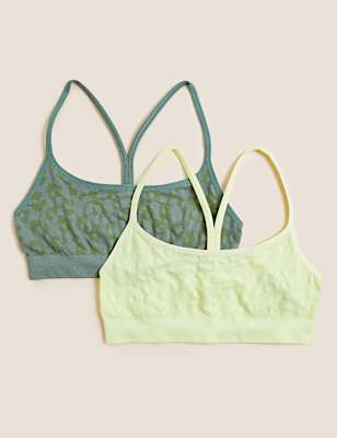 2pk Seamfree Animal Crop Tops (9-16 Yrs)