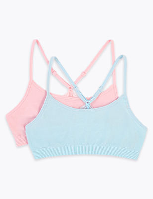 2 Pack Seamfree Lace Back Crop Tops