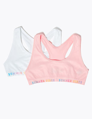 2 Pack Seamfree Summer Vibes Crop Tops (6-16 Yrs)