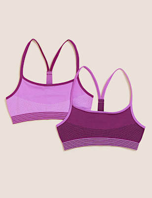 2pk Seamfree Strappy Crop Tops (6-16 Yrs)
