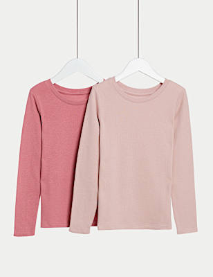 2pk Thermal Cotton Blend Tops (2-14 Yrs)