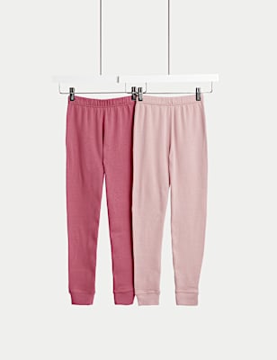 2pk Cotton Blend Thermal Leggings (2-14 Yrs)