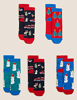 5pk Cotton Rich Christmas Socks