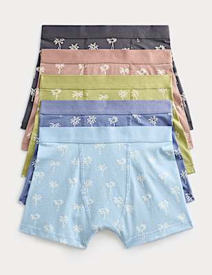 5 Pack Cotton Rich Patterned Trunks (5-16 Yrs)