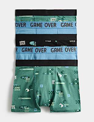 5 Pack Cotton Rich Gaming Trunks (5-16 Yrs)