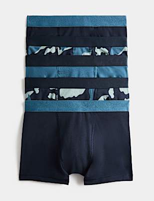 5 Pack Cotton Rich Camo Trunks (5-16 Yrs)