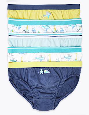 5 Pack Cotton Transport Briefs (18 Months - 8 Years)