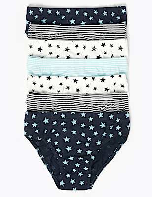 7 Pack Cotton with Stretch Star Briefs (2-7 Yrs)