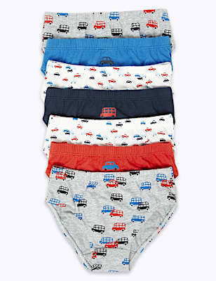 7 Pack Cotton with Stretch Transport Briefs (2-7 Yrs)