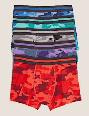 5pk Cotton with Stretch Camouflage Trunks (2-16 Yrs)