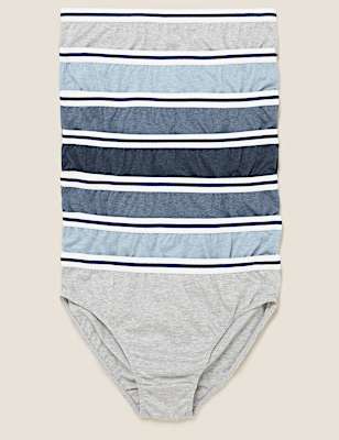 7pk Pure Cotton Denim Marl Briefs (2-16 Yrs)