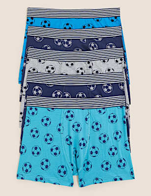 5pk Cotton Rich Football Trunks (5-16 Yrs)