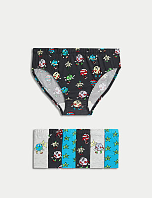 7pk Pure Cotton Space Briefs (2-8 Yrs)