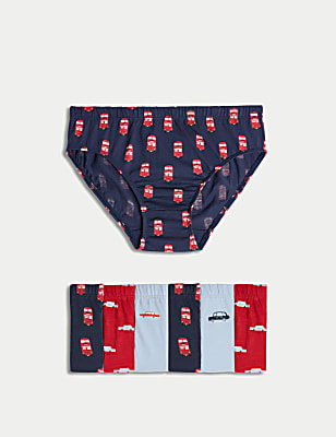 7pk Pure Cotton Transport Briefs (2-8 Yrs)