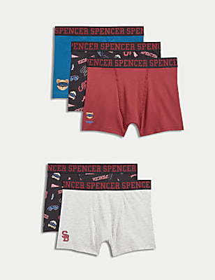 5pk Cotton with Stretch Spencer Bear™ Trunks (5-14 Yrs)