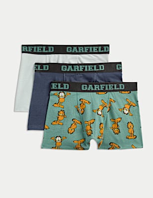 3pk Cotton Rich Garfield™ Trunks (5-16 Yrs)