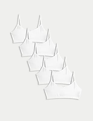 5pk Cotton with Stretch Crop Tops (6-16 Yrs)