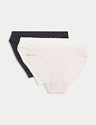 3pk Cotton with Stretch Star Knickers (6-16 Yrs)