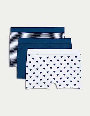 3pk Cotton with Stretch Boxer Shorts (6-16 Yrs)