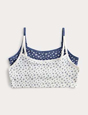 2 Pack Cotton Rich Floral Crop Tops (7-16 Yrs)