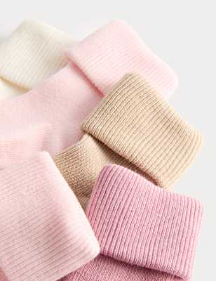 5 Pack Cotton Rich Ribbed Baby Socks (0-2 Yrs)