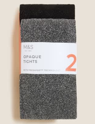 2pk 40 Denier Sparkle Tights (2-14 Yrs)
