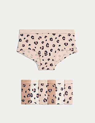 7 Pack Cotton With Stretch Leopard Shorts