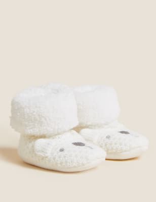 Polar Bear Knitted Booties (0-24 Mths)