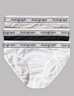 3 Pack Cotton Bikini Knickers with Lycra (6-16 Years)