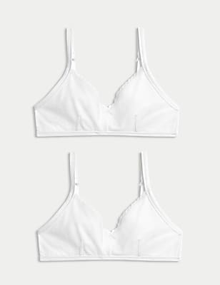 Pack of 2 Cotton Mix Lace Bra