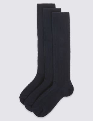 3pk of Cable Knee High Socks