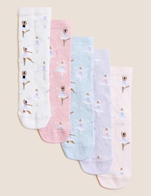 5pk Cotton Rich Ballerina Socks