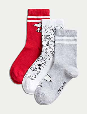 3pk Cotton Rich Snoopy&trade; Socks