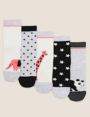 5pk Cotton Rich Animal Socks