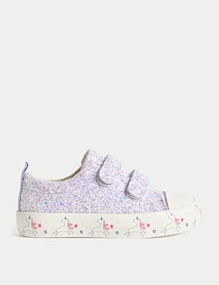 Kids&rsquo; Freshfeet&trade; Glitter Riptape Trainers
