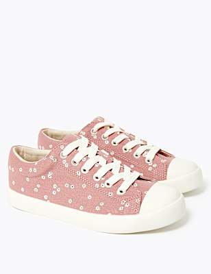 Kids' Canvas Floral Trainers