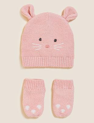 Kids' Animal Hat and Mitten Set (0-6 Yrs)