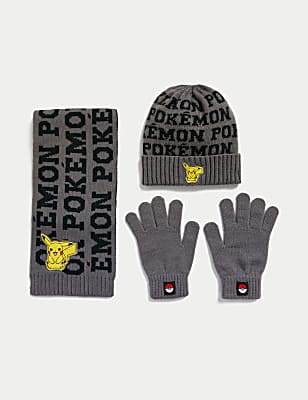 Kids' Pok&eacute;mon&trade; Hat, Scarf and Glove Set (6-13 Yrs)