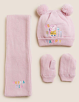 Kids' Peppa Pig&trade; Hat, Scarf and Mitten Set