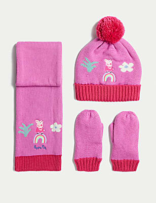 Kids' Peppa Pig™ Hat, Scarf and Mitten Set (1-6 Yrs)