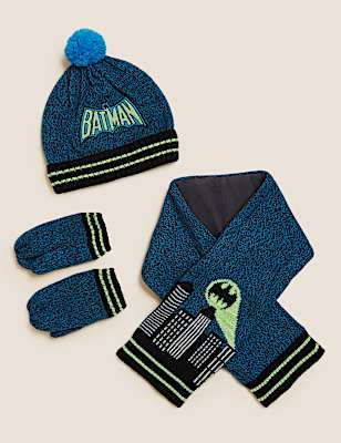 Kids' Batman&trade;Hat, Scarf and Mitten Set