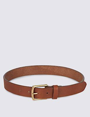 Kids&rsquo; Leather Square Buckle Belt (4-14 Yrs)