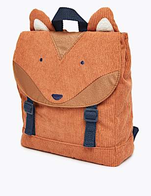 Kids’ Cord Fox Print Backpack