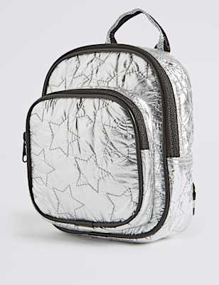 Metallic Star Pattern Mini School Backpack