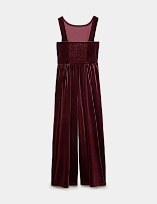 Velvet Wide Leg Pull On Jumpsuit