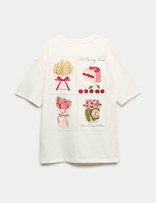 Pure Cotton Food Graphic T-Shirt (6-16 Yrs)