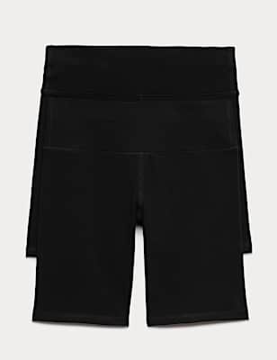 2 Pack Cotton Rich Cycling Shorts (6-16 Yrs)