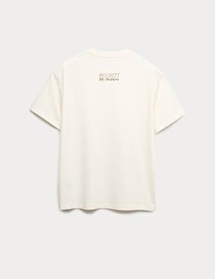 Pure Cotton Diamante Graphic T-Shirt (6-16 Yrs)